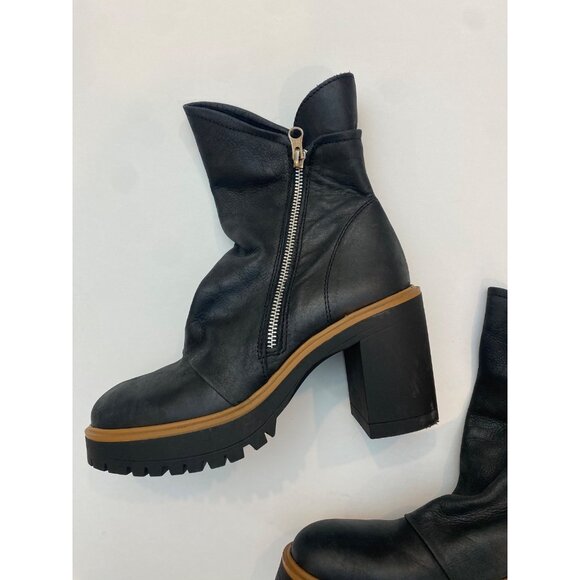 Free People Women's Jack Leather Slouch Ankle Zip Boot Black Size 38 US 7.5 8 - Picture 9 of 16